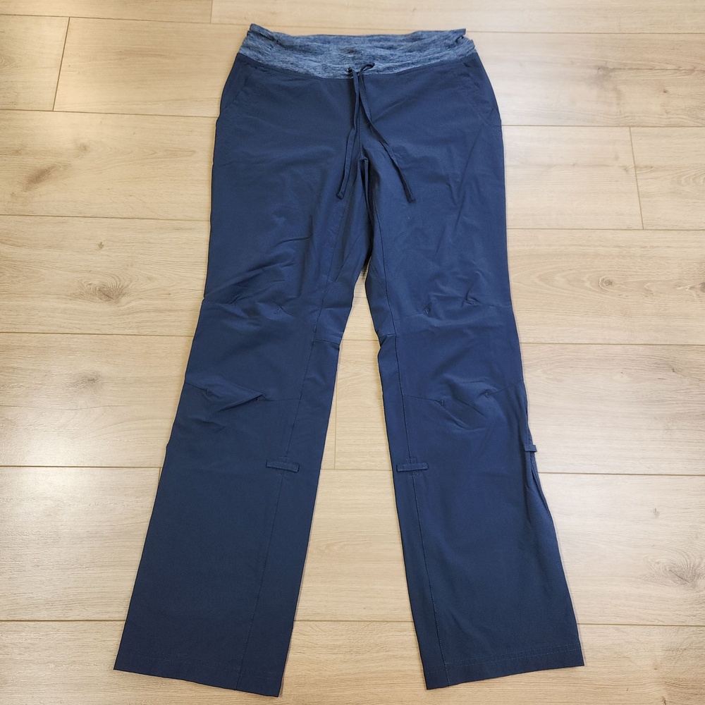 Duluth Trading Co Rain Pants Womens 6x31 Blue Stretch Lightweight Outdoor Travel